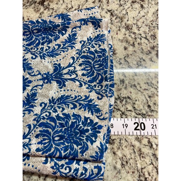 Xieerduo Womens Strappy Tank Top L Blue White Damask Print Cottagecore - Picture 7 of 8